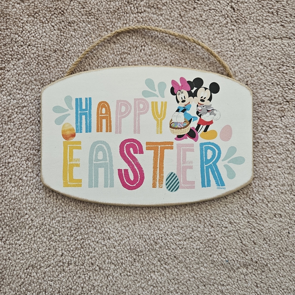 Disney Happy Easter Sign with Mickey and Minnie